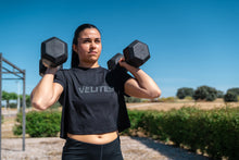 Load image into Gallery viewer, Velites Black Crop Top