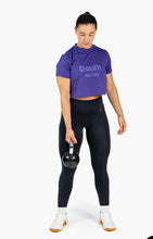 Load image into Gallery viewer, Velites Crossfit Witchi Purple Crop Top
