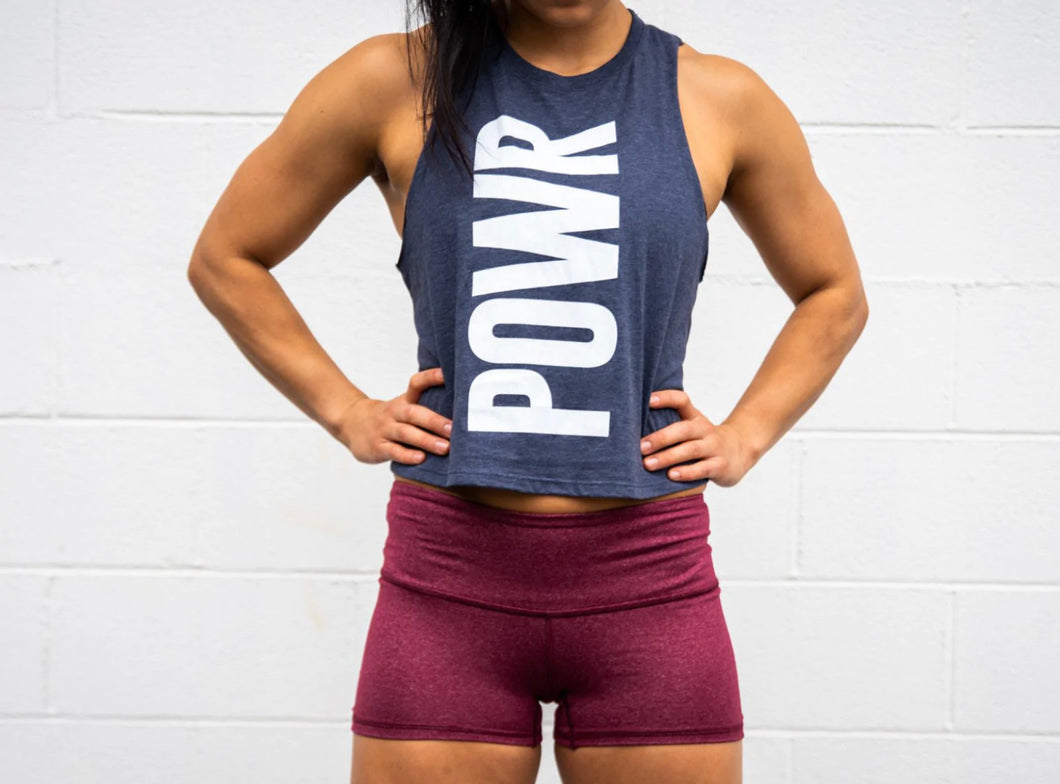 Power Muscle Tank -Heather Navy