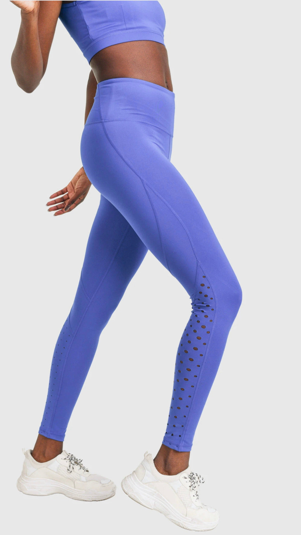 Royal Blue Recycled Perforated Legging