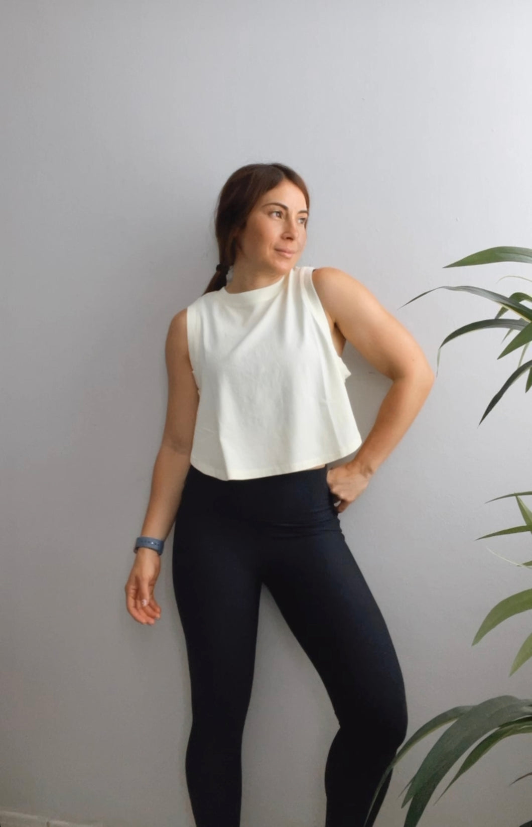 Lime Split Side Crop Top