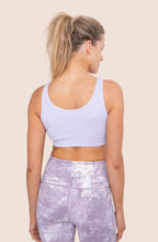 Load image into Gallery viewer, Purple heather Ribbed Lace-Up Active Top

