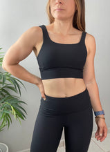 Load image into Gallery viewer, Black Micro Ribbed Sport Bra
