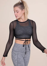 Load image into Gallery viewer, Long Sleeve Open Back Mesh Top
